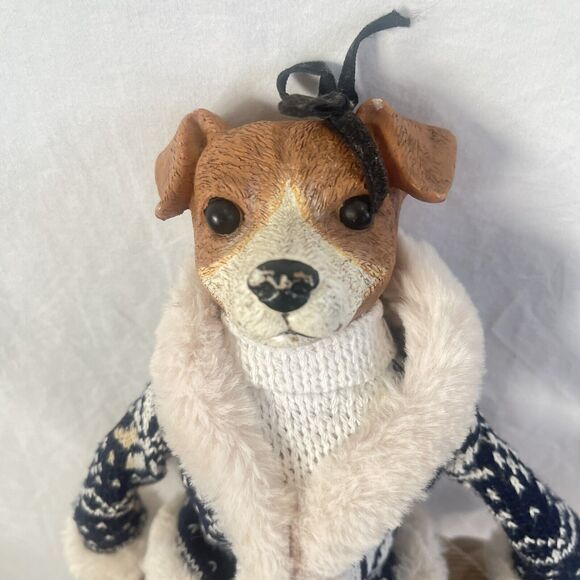 Rare Vintage Female Dog Shelf Sitter Unique Collectible Snowflake Sweater ❄️ - Picture 2 of 7